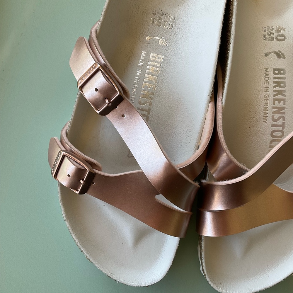 Anthropologie Birkenstock Yao Metallic Sandals 40 - Picture 15 of 15